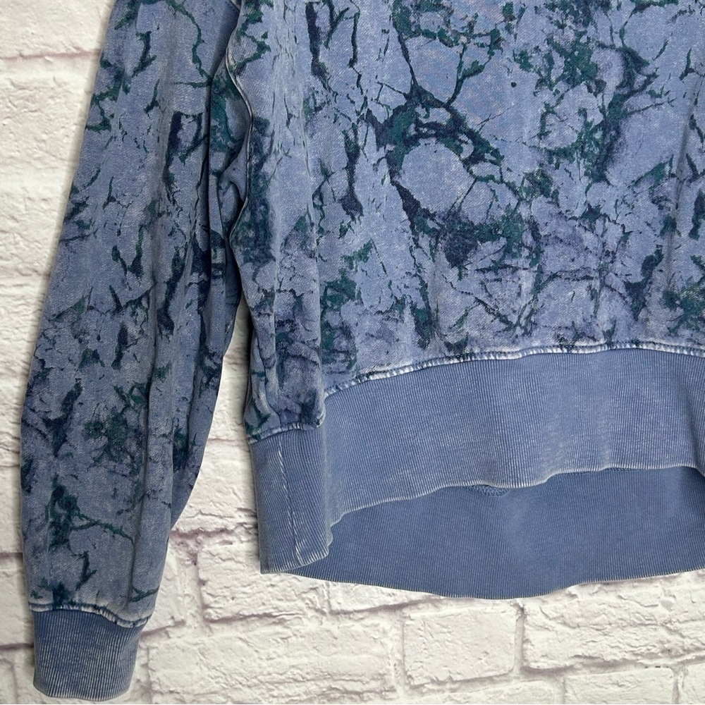 JoyLab Women's Blue Marble Print Relaxed Fit Sweatshirt - Picture 8 of 12